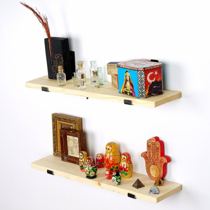 Hanah Home Lam008 Estantería de Pared de Madera y Metal Negro y Roble Hanah Home Lam008 Estantería de Pared de Madera y Metal Negro y Roble